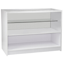 Einzelhandel 1/2 Glasregal Produktpräsentationstheke Vitrinenschrank Weiß C1200