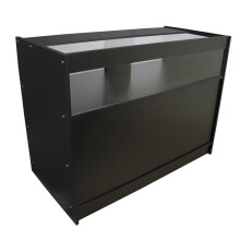 Retail 1/4 Glass Shelf Counter Shop Showcase Display Cabinet Black B1200