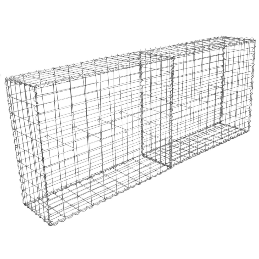 Gabion Baskets Stone Wire Cages Outdoor Mesh Planter / 100 x 95 x 30cm / 2 Pack