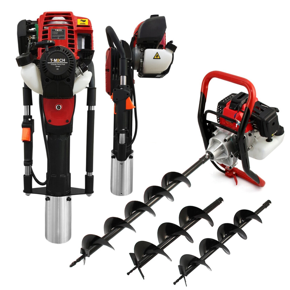 T-Mech Earth Auger and 4 Stroke Post Driver