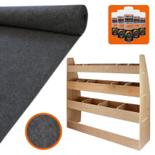 11m2 Antraciet Van Lining Tapijt Super Stretch met Lijm &amp; VW Caddy Rekken