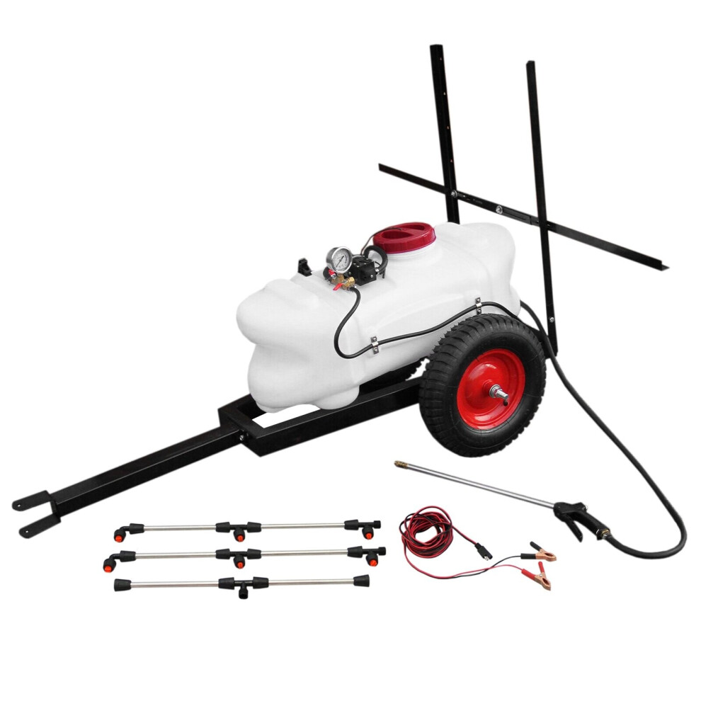 Quad ATV Sprayer Trailer Electric 60 Litre 12V Tank Boom Hand Lance Agricultural