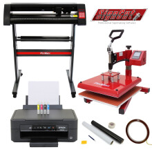 38 cm svingpresse, 720 mm vinylskærer, Epson-printer og ukrudtsrensningssæt