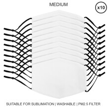 Sublimation Gesichtsmasken Blank 10 Medium benutzerdefinierte Farbstoff wiederverwendbare Hitze drucken Erwachsene