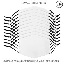 Gesichtsmasken Sublimation Blank 10 kleine Kinder wiederverwendbar benutzerdefinierte Hitze Farbstoff drucken