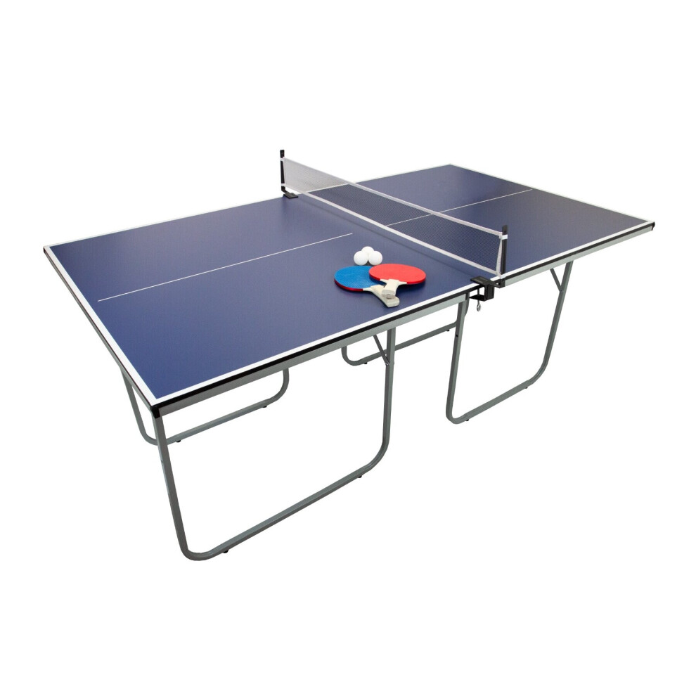Table Tennis Ping Pong Net Table Foldable Compact 181cm Indoor FREE Bats & Balls
