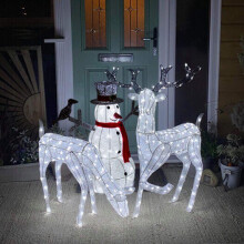 MonsterShop LED-Weihnachts-Rentier, Hirsch, Reh und Schneemann Set