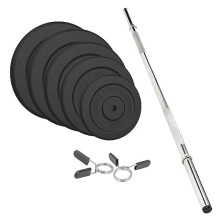 1.2m 1" Barbell and Cast Iron Weight Plate Sets Bar 8.5kg Set