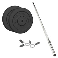 1.2m 1" Barbell and Cast Iron Weight Plate Sets Bar 5kg pair 10kg Set