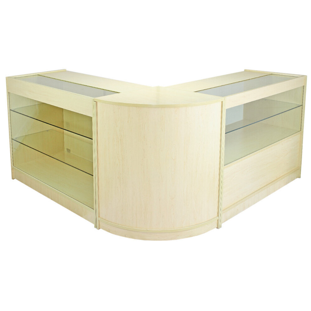 Shop Counters Retail Maple Shelves Storage Display Cabinet Showcase Glass Solar