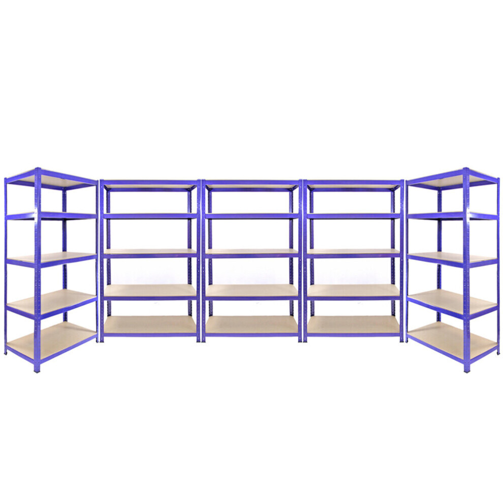 Monster Racking T-Rax: Étagères de rangement garage/entrepôt bleu acier, 5 niveaux (2 grandes + 3 très grandes)