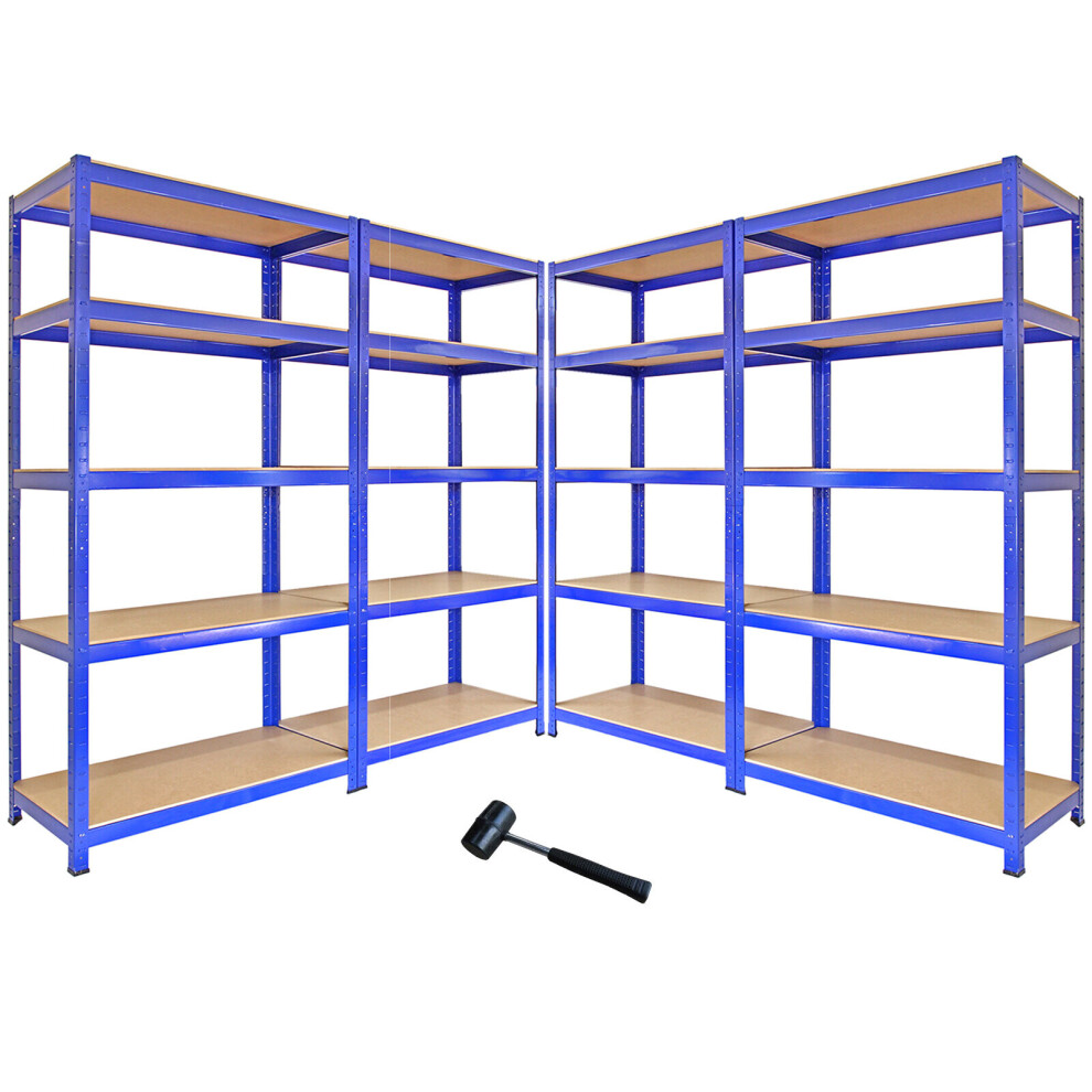 4 Garage Shelving Units Storage Heavy Duty Metal Racking Shelves 5 Tier Bays
