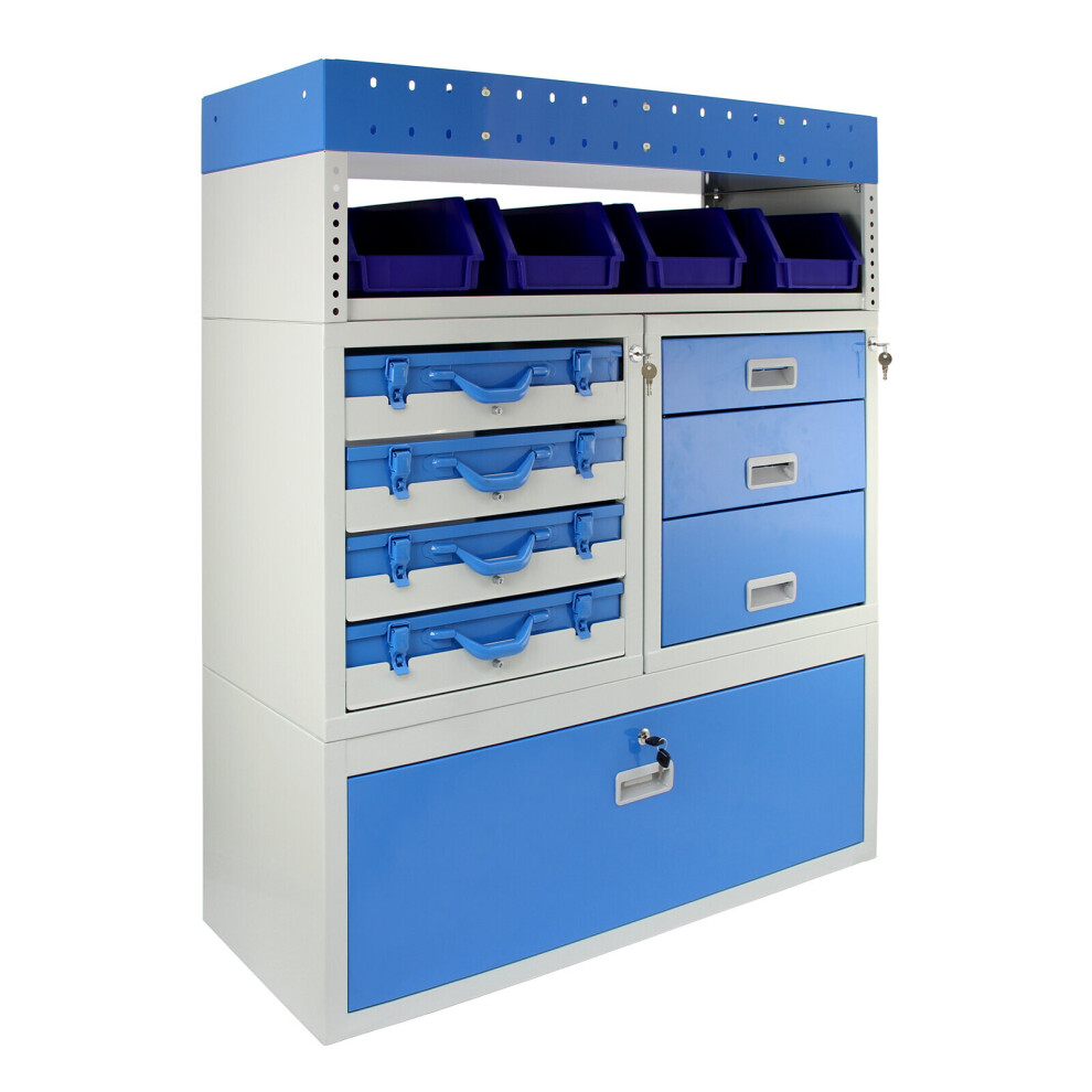 Van Racking Metal Shelving Steel Rack Tool Storage System Lockable Drawers Unit