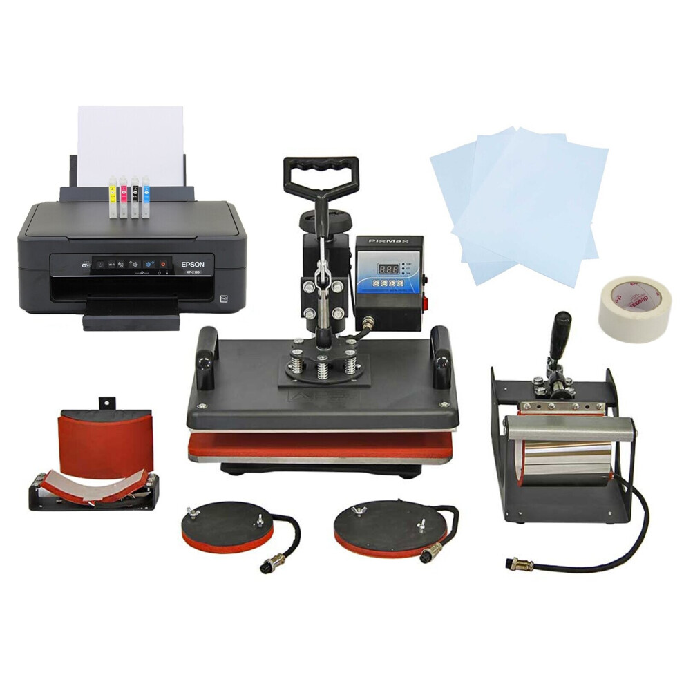 Heat Press 5 in 1 Multi Function Combo & Printer Sublimation Tee Mug Transfer