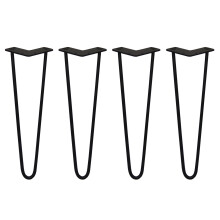 4 x Hairpin Legs / Hair Pin Legs Set Möbel Schreibtisch Tisch 16" 2 Prong 10mm Schwarz