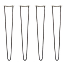 4 x Hairpin Legs / Hair Pin Set Möbel Schreibtisch Tisch 28" 2 Prong 12mm Rohstahl