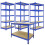 Monster Racking 3 x Blue Racking Unit 90cm 5 Tier & Workbench Garage Storage Warehouse Shelving 1