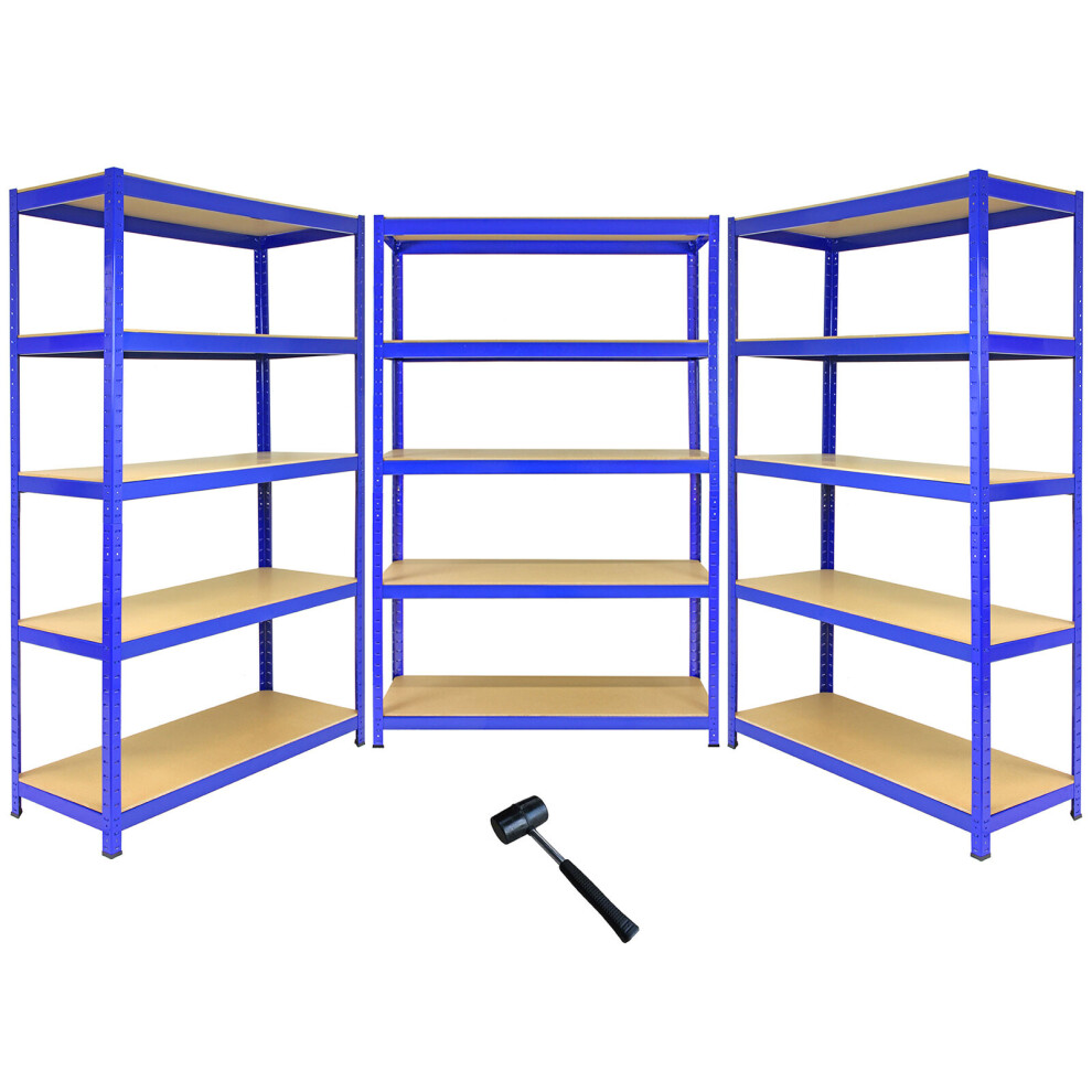 3 Bay Garage Racking Shelves / Shed Greenhouse Shelving 5 Tier 1200mm wide T-RAX