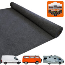 11m2 Van Lining Tapijt Super Stretch Lijmblikken Kit Camper Antraciet Donkergrijs
