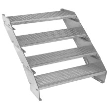 Metalltreppe 4 Abschnitte höhenverstellbare Stufen aus verzinktem Stahl 90 cm / 900 mm