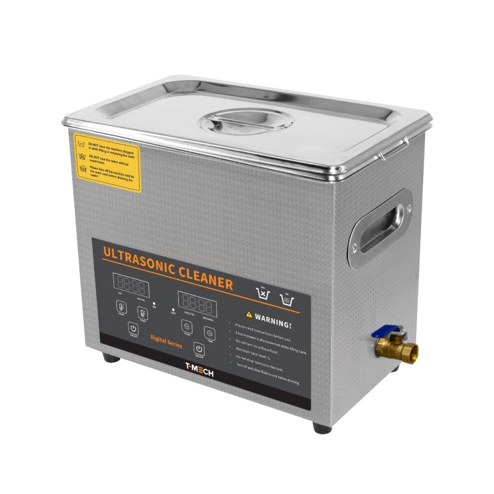 T-Mech Digital Ultrasonic Cleaner 6L Steel Ultra Sonic Bath Cleaning Tank Timer Heater