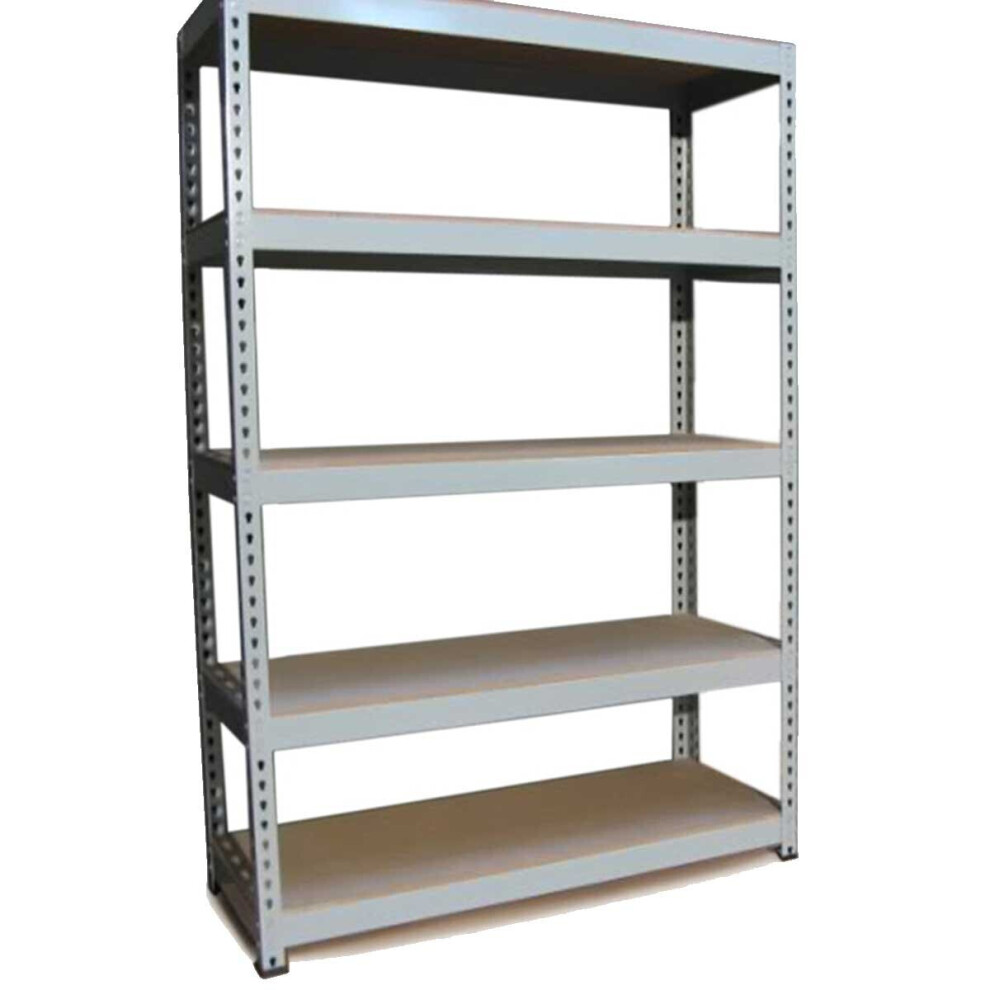 3 x Q-Rax Garage Racking Unit Grey 120cm Wide 5 Tier Warehouse Shelving Bay