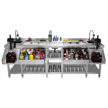Doppel-Cocktail-Barstation Edelstahl Isolierte Eiswanne Spüle Glasspüler
