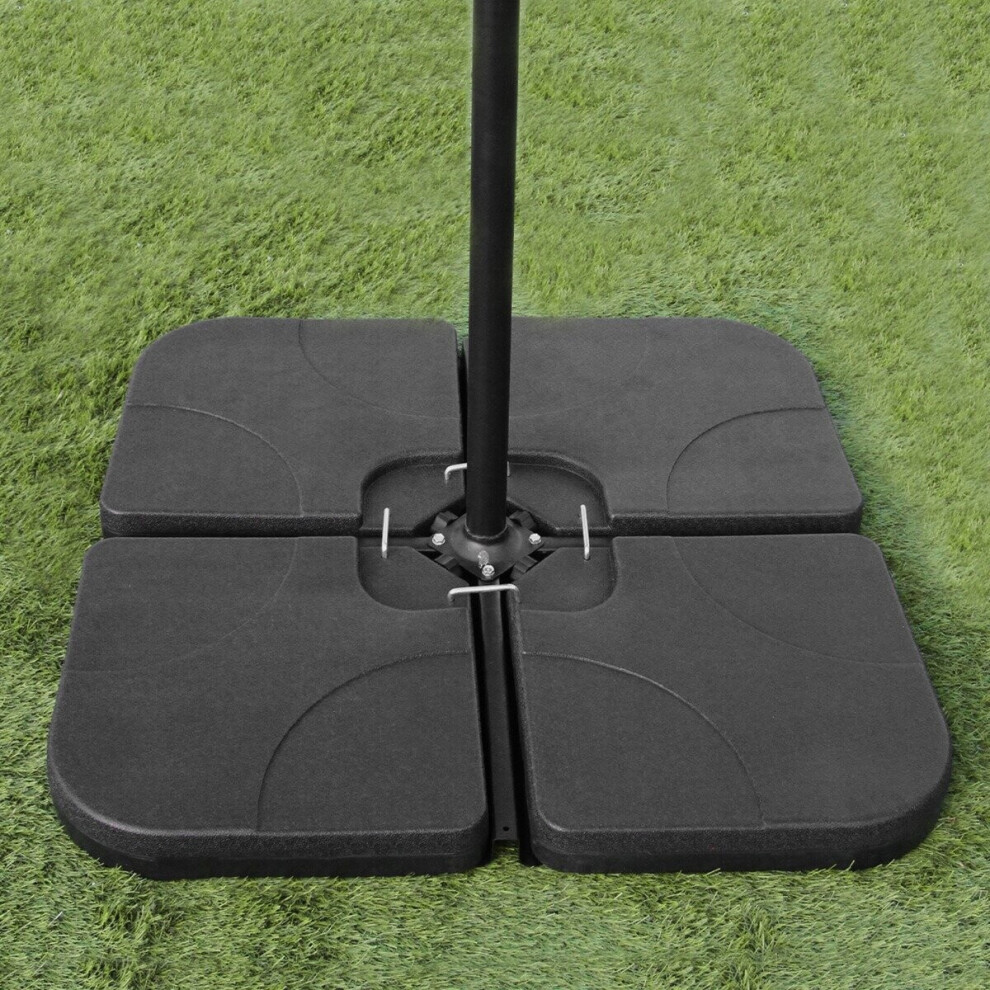 4 x Dark Grey Cantilever Parasol Base Garden Patio Outdoor Umbrella Weight Stand