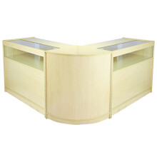 Ladentheken Einzelhandel Lagerung Ahorn Regale Vitrine Glas Fusion