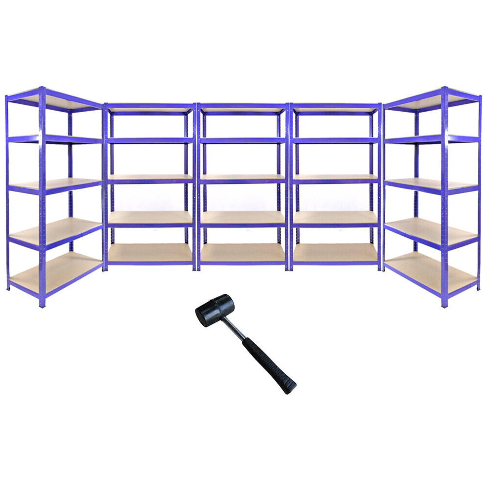 5 x 90cm Blue Warehouse Storage Bays / Garage Shed Shelving / Utility Racking