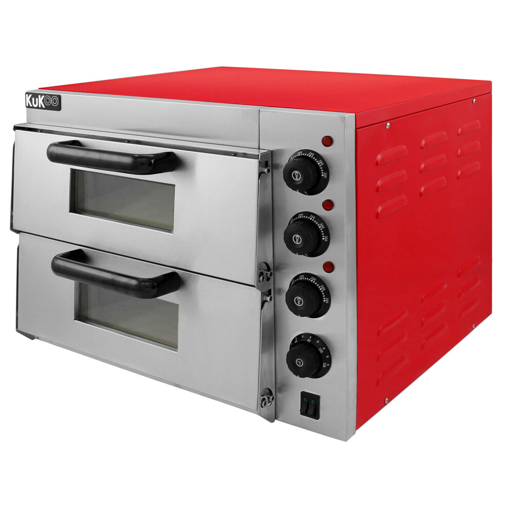 Electric Pizza Oven 2 x 16" Twin Deck Commercial Baking Oven Fire Stone Catering