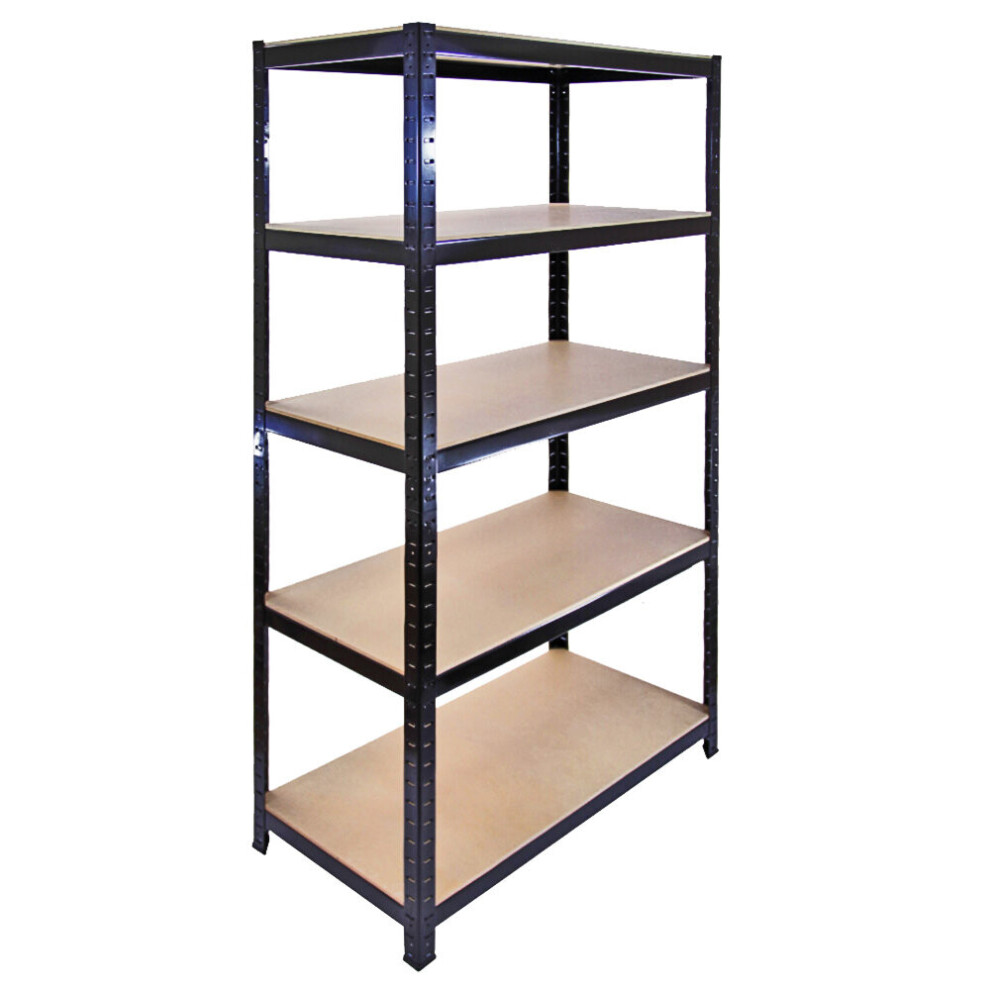 5 x 90cm Black Warehouse Storage Bays / Garage Shed Shelving / Utility Racks