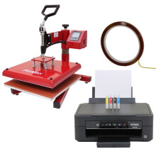 Swing Heat Press Maschine & Drucker Sublimation Design Transfer Druck T-Shirt Kit