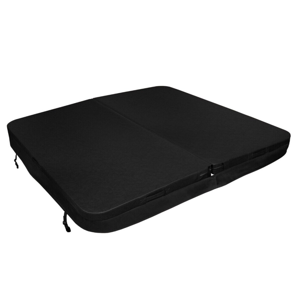 Hot Tub Cover Spa Lid 210 x 210cm Square Black Hard Top Weatherproof PVC Leather Foam