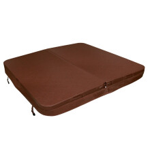 Cobertura de banheira de hidromassagem Tampa de spa 210 x 210 cm quadrada castanha, resistente Ã s intempÃries, em PVC, espuma de couro