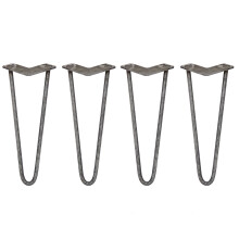 4 x Hairpin Legs / Hair Pin Set Möbel Schreibtisch Tisch 14" 2 Prong 12mm Rohstahl