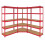 Monster Racking Ensemble Rayonnage d'angle Garage - 1 module d'angle + 2 travées 90 cm, MDF et métal lourd 1