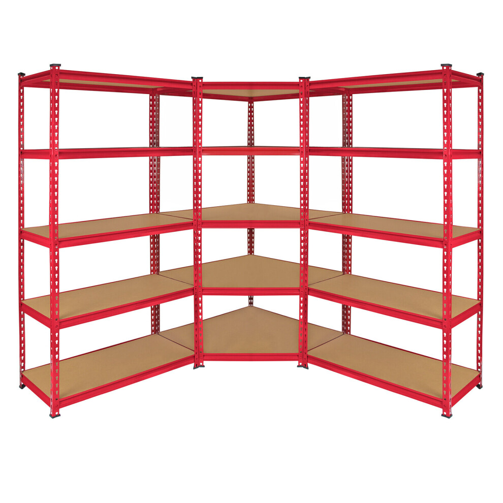 1 x Corner Racking Garage Shelving 2 x 90cm Bays Metal Heavy Duty MDF Shelves