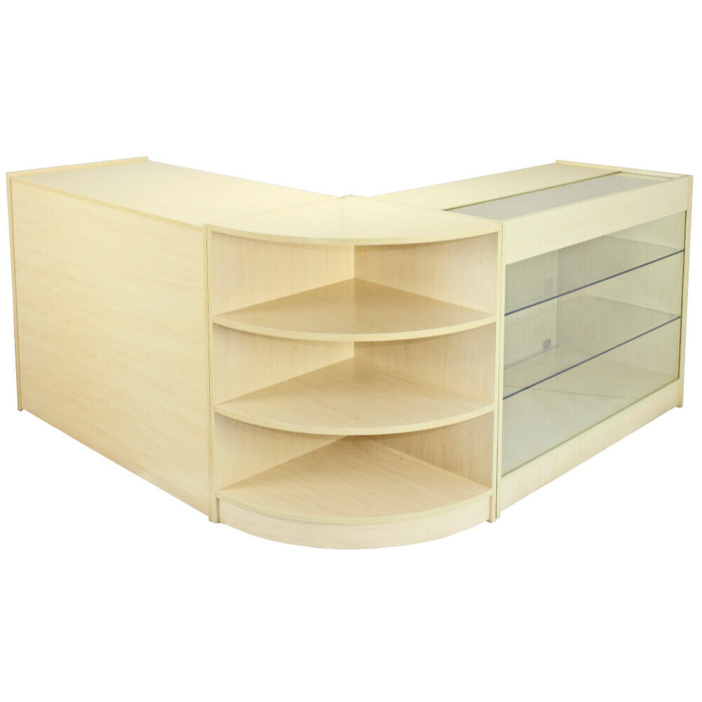 Retail Counters Storage Shop Display Cabinets Glass Showcase Maple Shelves Titan