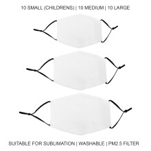 Gesichtsmasken Blank Sublimation 30 gemischte Größe Bundle wiederverwendbar benutzerdefinierte Übertragung Farbstoff