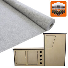 11m2 Van Lining Tapijt Stretch 5 x Trim Fix Lijm + Motor Home Camper Keuken