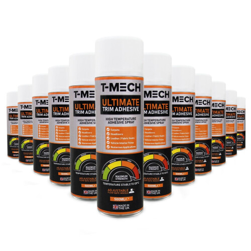 T-Mech Ultimate Trim Adhesive Glue Van Lining 12 Temperature Spray resistente al calore 500ml
