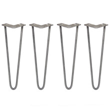 4 x Hairpin Legs / Hair Pin Set Möbel Schreibtisch Tisch 16" 2 Prong 12mm Rohstahl