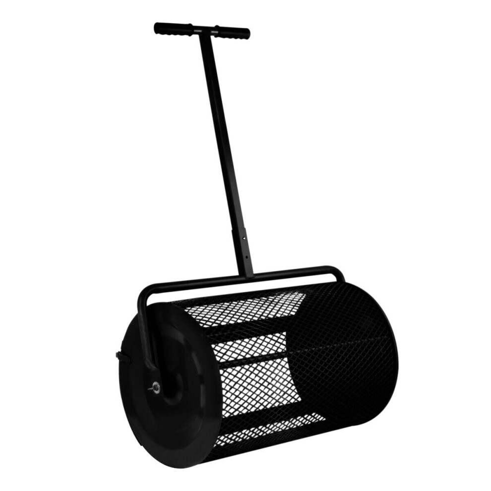 Compost Spreader Roller Peat Moss Topsoil Garden Lawn 80L 26" Steel Cage