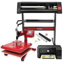 Πρέσα θερμότητας PixMax 38 cm, plotter κοπής, εκτυπωτής, κιτ ξεριζώματος
