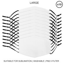 Sublimation Blank Gesichtsmasken 10 Größe wiederverwendbare benutzerdefinierte Erwachsene Farbstoff personalisieren Hitze