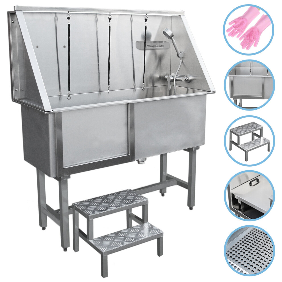 (400mm) Dog Grooming Bath Stainless Steel Pet Washing Station