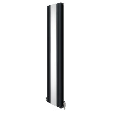 Ovaler Spiegelheizkörper & Ventile - 1800mm x 380mm - Anthrazitgrau