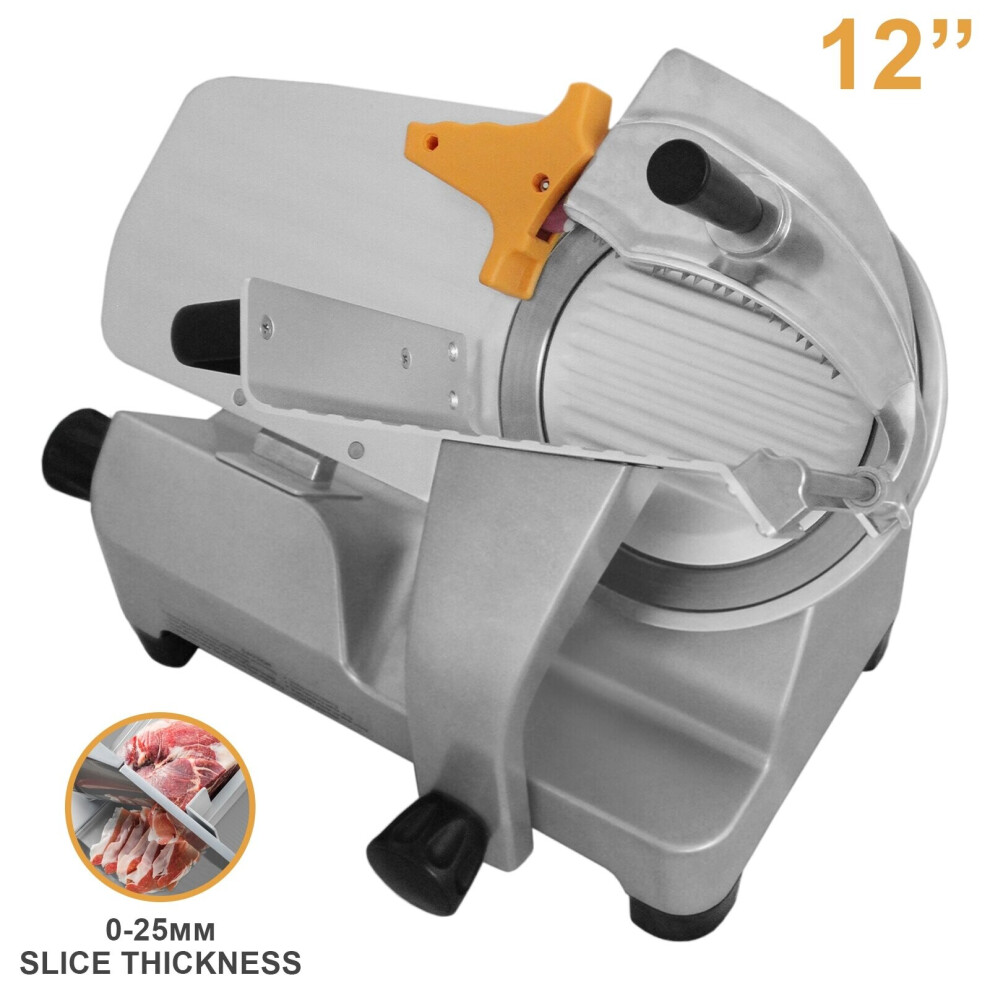 Meat Slicer Electric Food Deli Cutter 12" Veg Bread Stainless Steel Machine