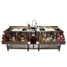 Estação Dupla Profissional para Bar e Cocktails HORECA 197cm x 78cm Aço Inoxidável